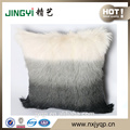 Milk Goat Fur Skin Cushion Cover Dyed Single Color Grey